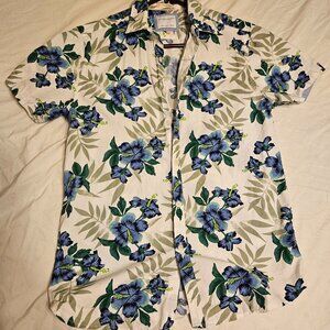 Denim & Flower SS Flower button up mens Small
